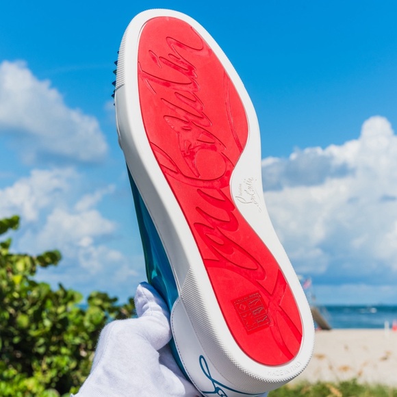 Christian Louboutin Louis junior spike vinyl low trainers - Picture 5 of 10